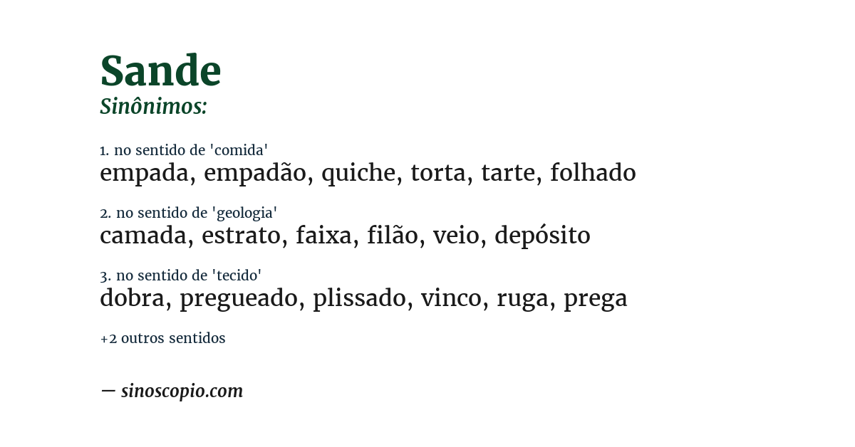 Sinônimo de sande
