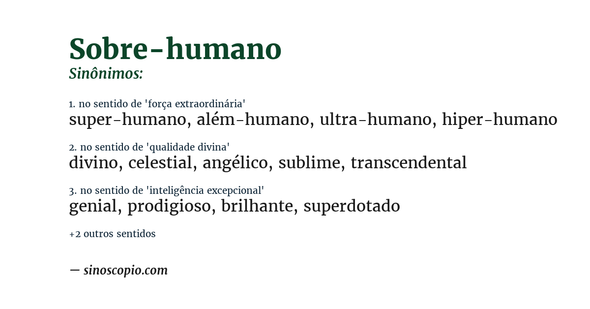 Sinônimo de sobre-humano