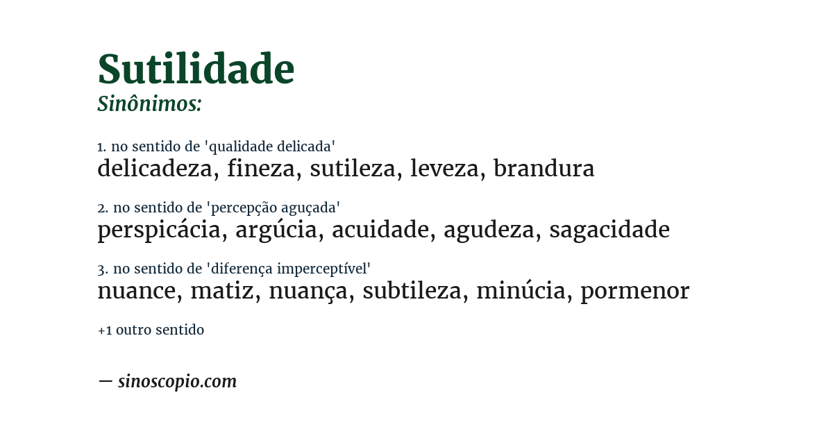 Sinônimo de sutilidade