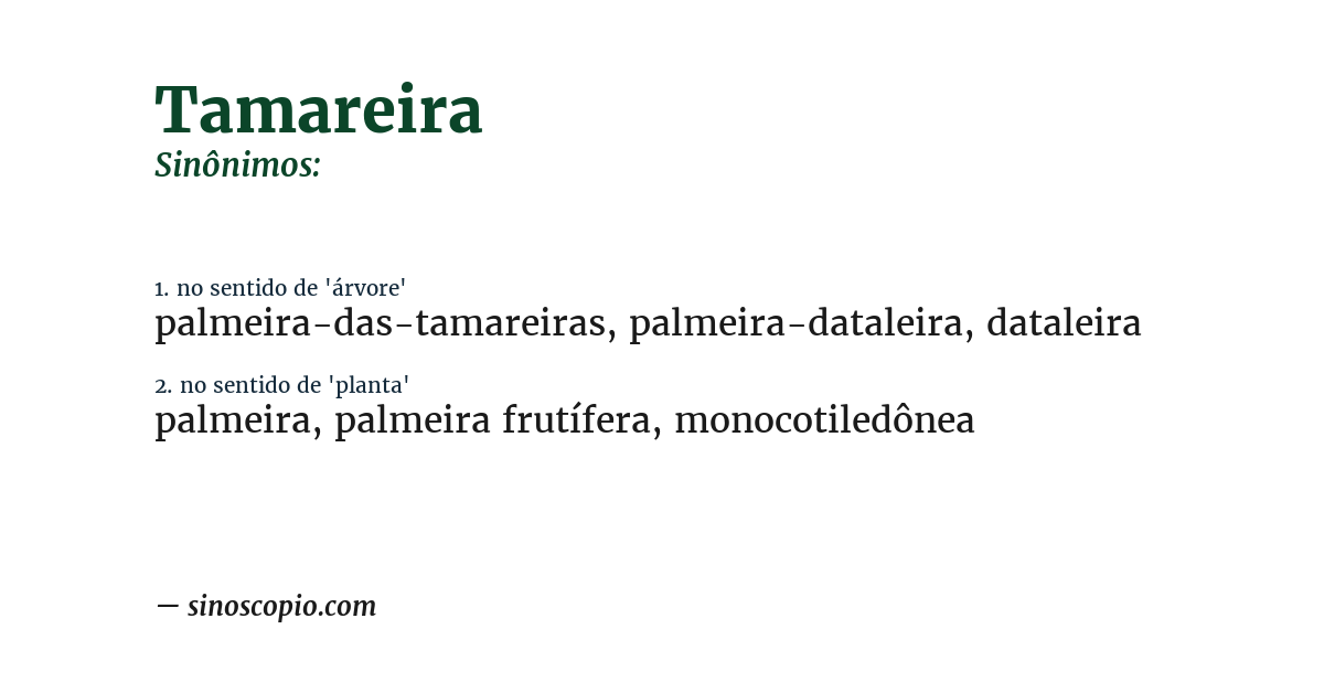 Sinônimo de tamareira