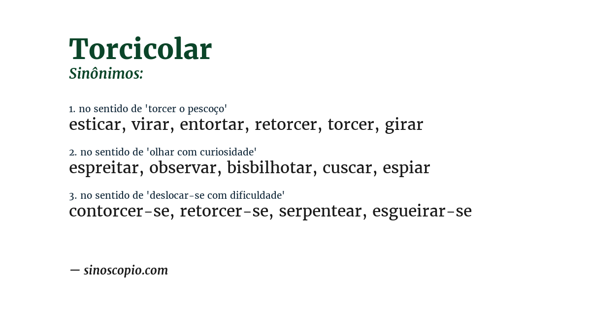 Sinônimo de torcicolar