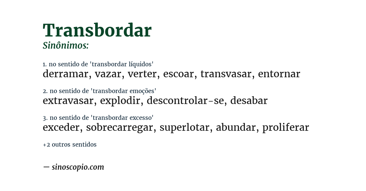Sinônimo de transbordar
