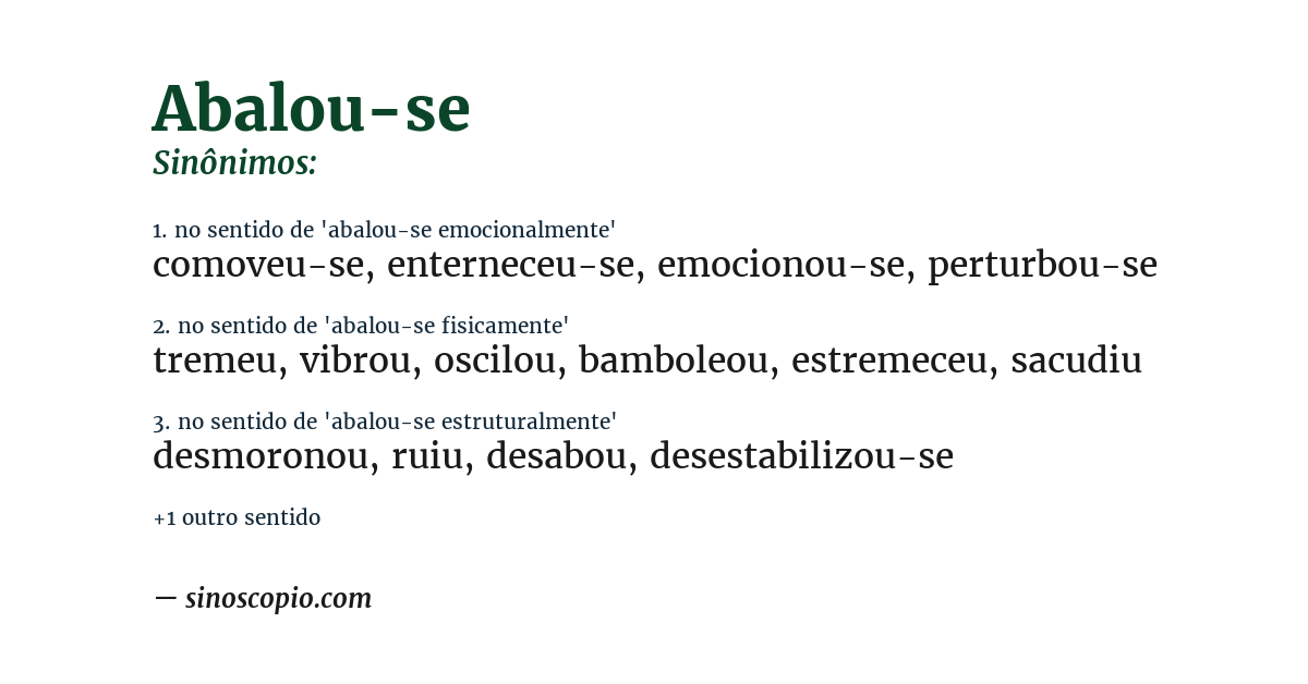Sinônimo de abalou-se