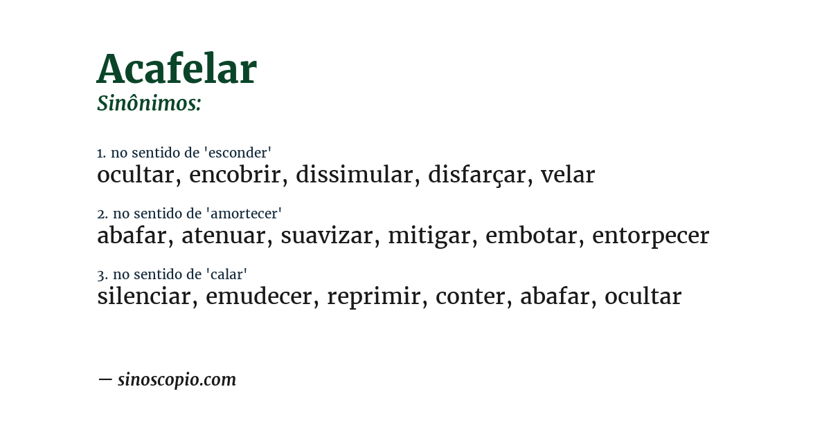 Sinônimo de acafelar