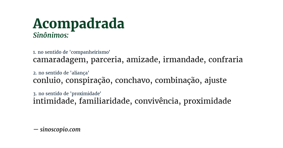 Sinônimo de acompadrada