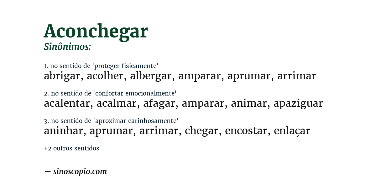 Sinônimo de aconchegar
