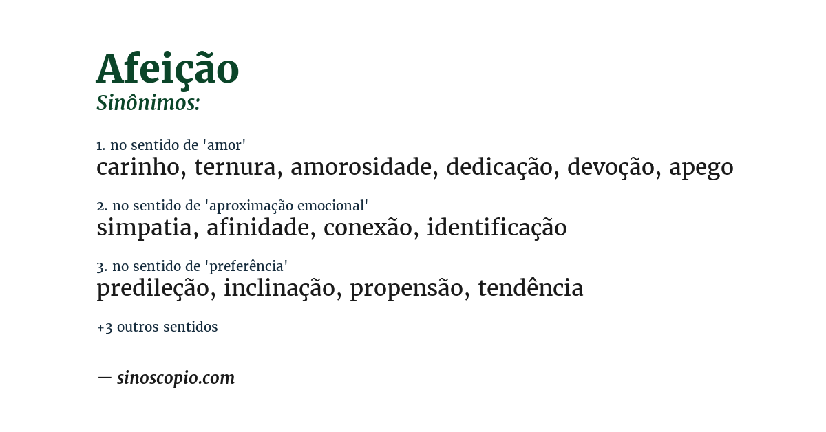 Sinônimo de afeição