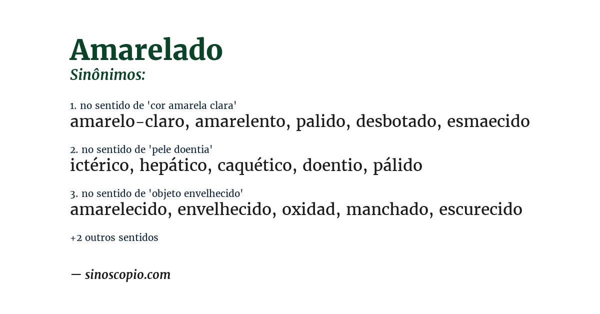 Sinônimo de amarelado