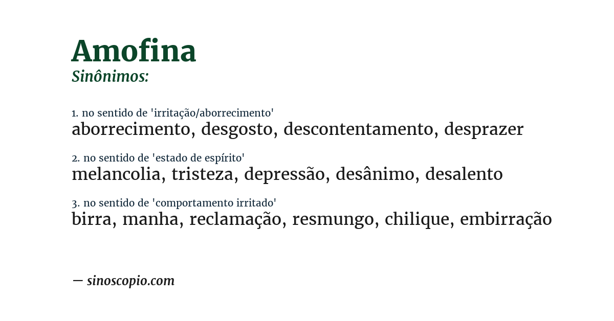 Sinônimo de amofina