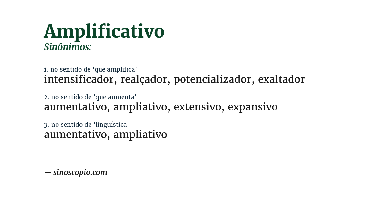 Sinônimo de amplificativo