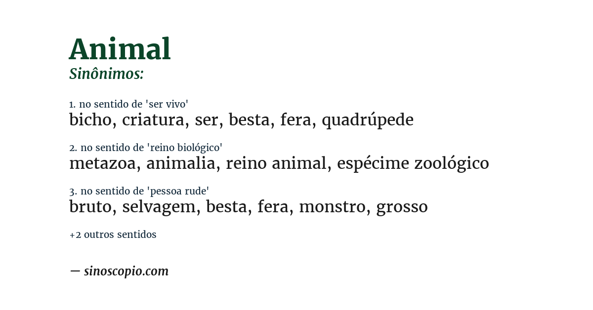 Sinônimo de animal
