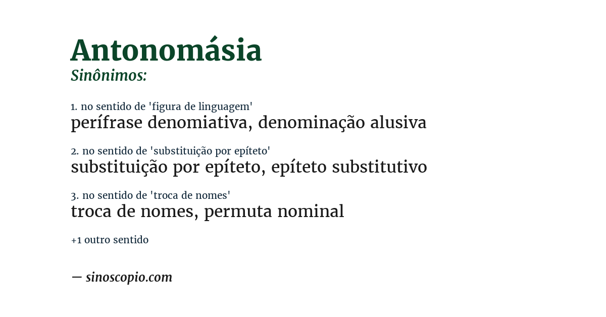 Sinônimo de antonomásia