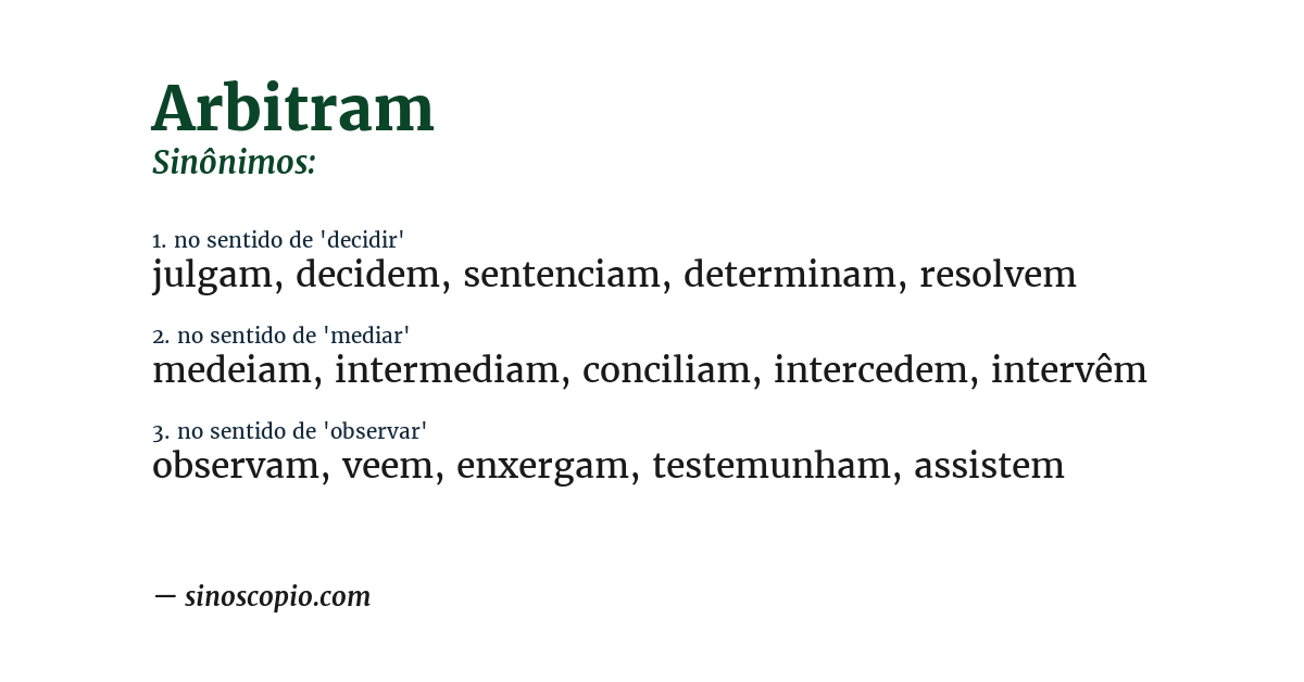 Sinônimo de arbitram