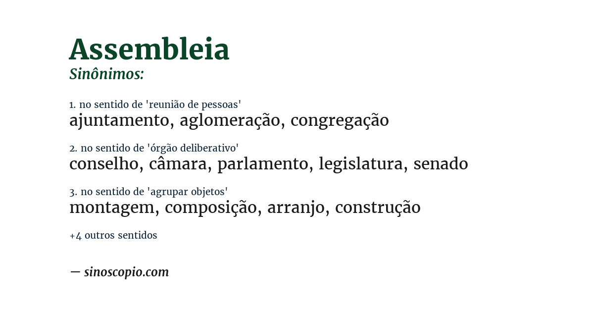 Sinônimo de assembleia