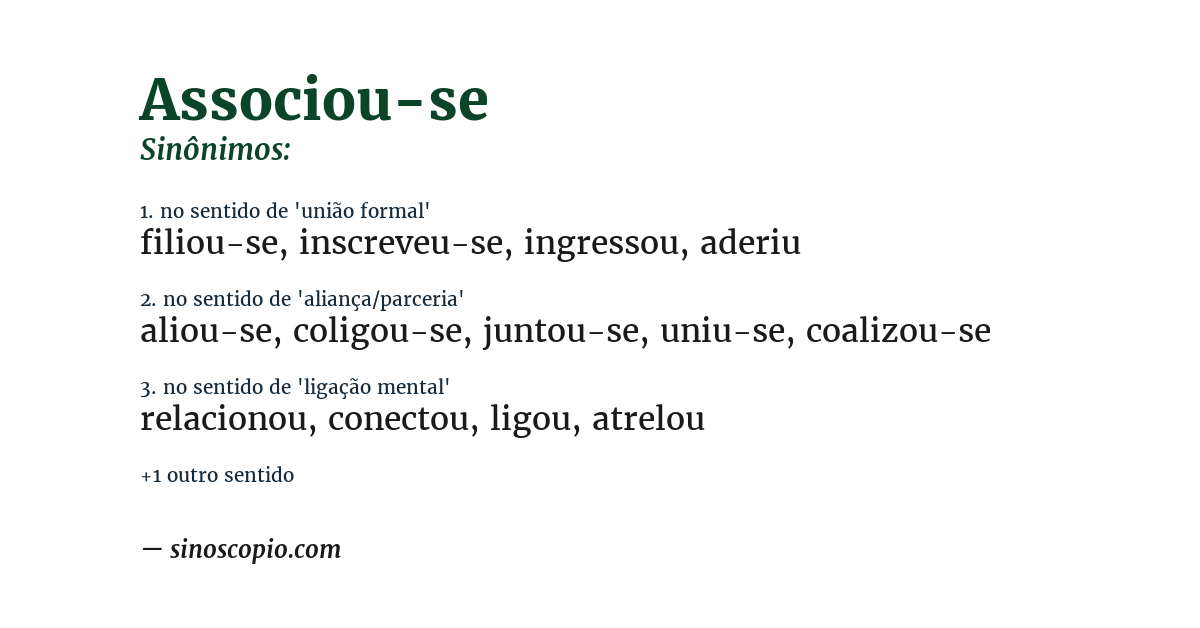 Sinônimo de associou-se