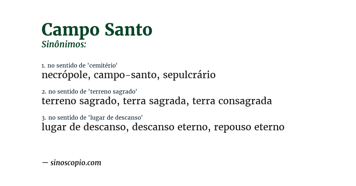 Sinônimo de campo santo