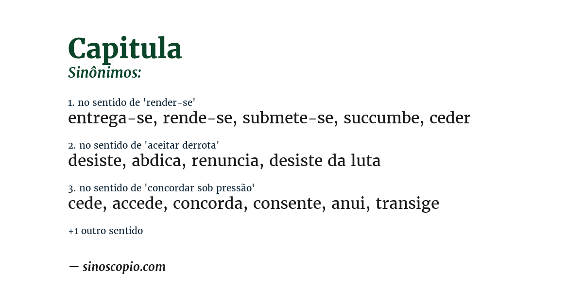 Sinônimo de capitula