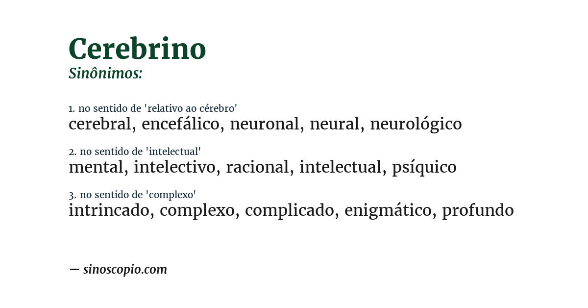 Sinônimo de cerebrino