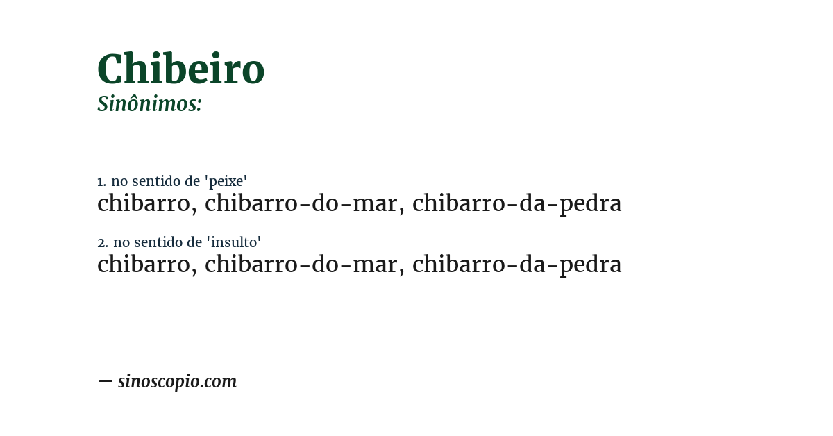 Sinônimo de chibeiro