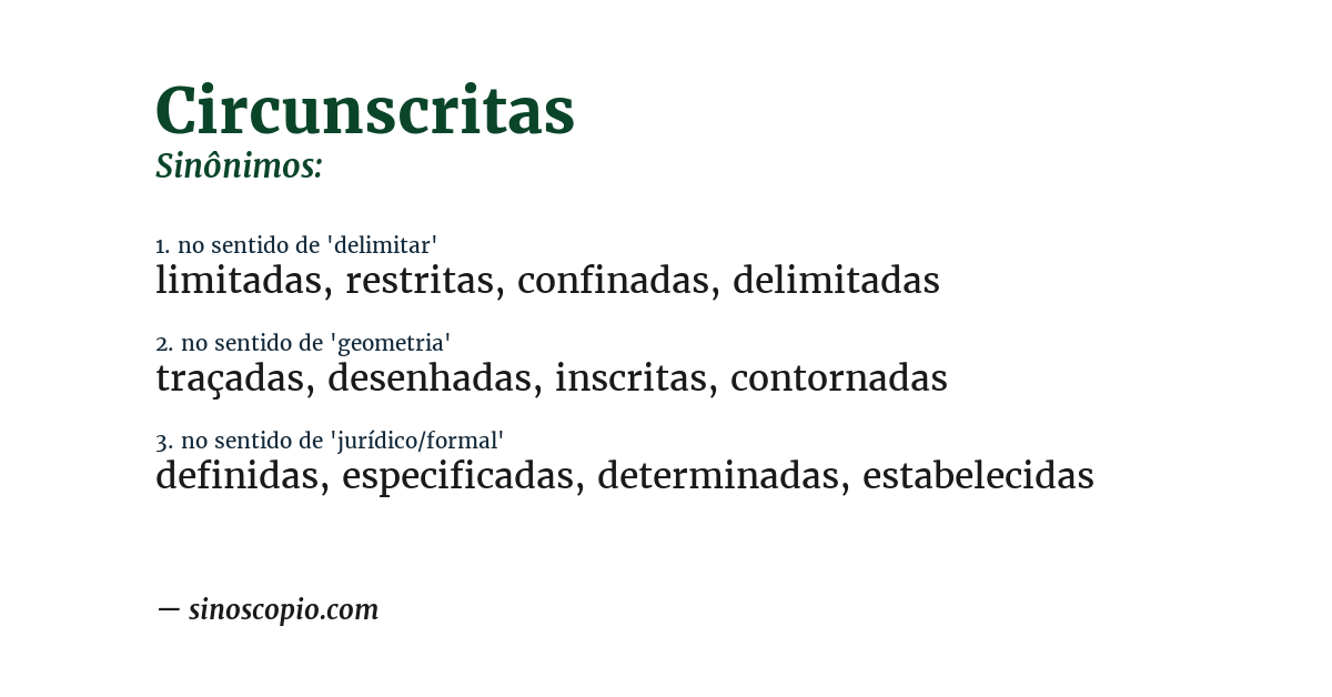 Sinônimo de circunscritas