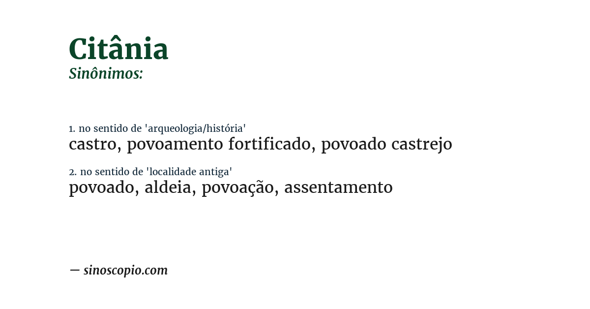 Sinônimo de citânia