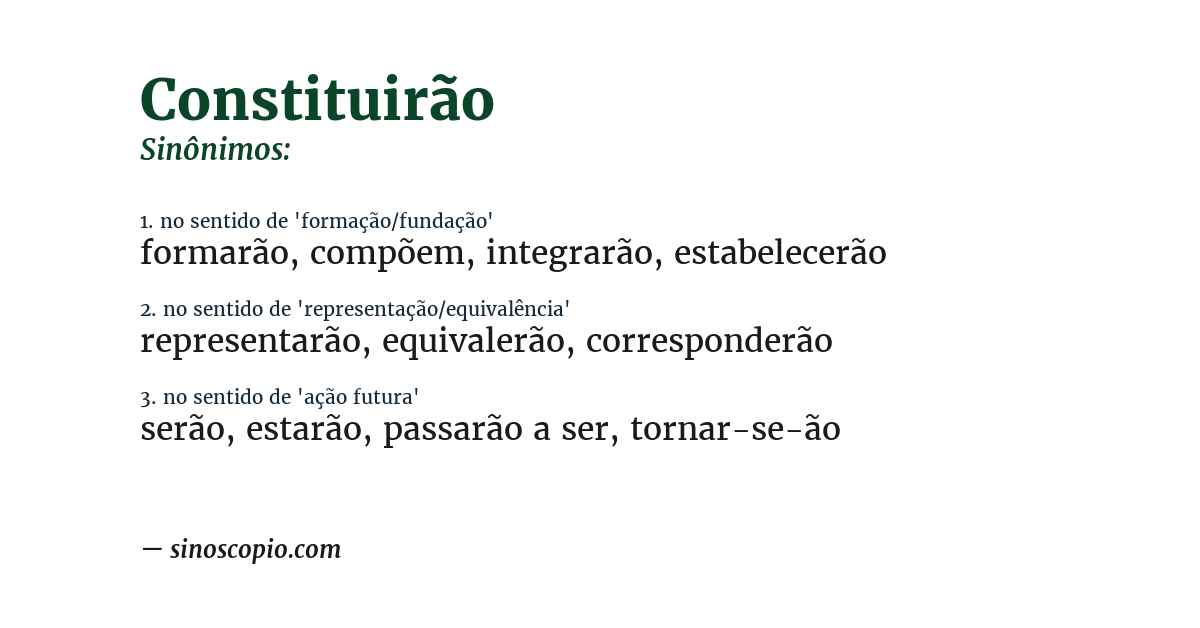 Sinônimo de constituirão
