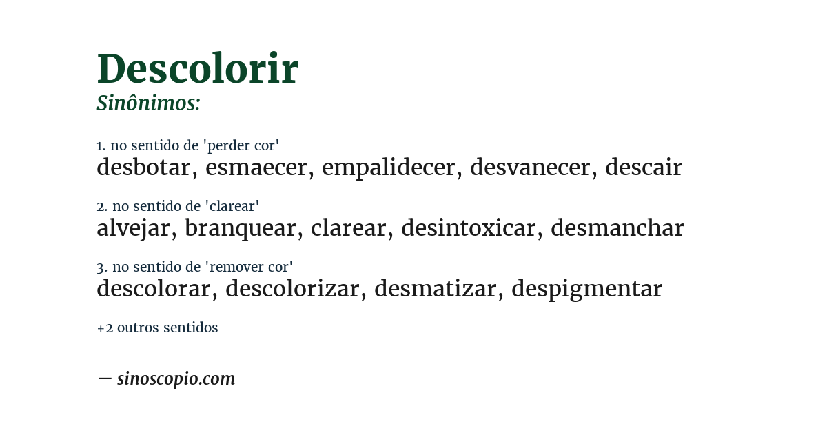 Sinônimo de descolorir