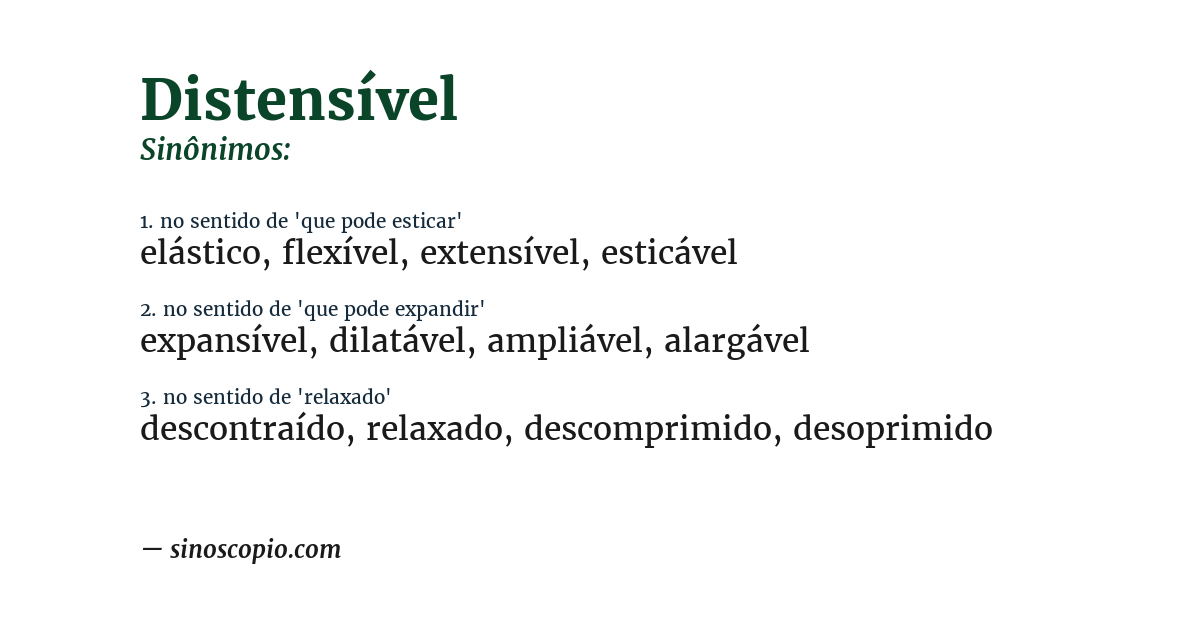 Sinônimo de distensível