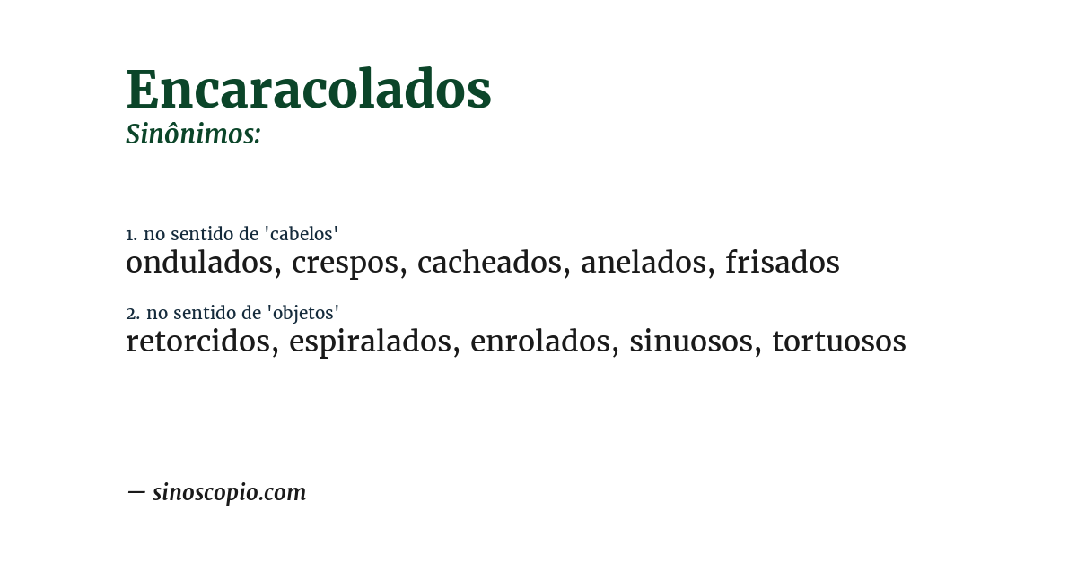 Sinônimo de encaracolados