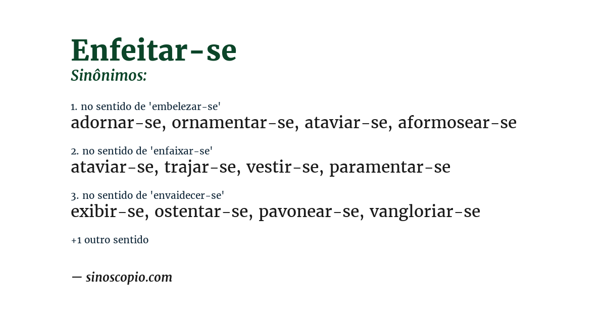 Sinônimo de enfeitar-se