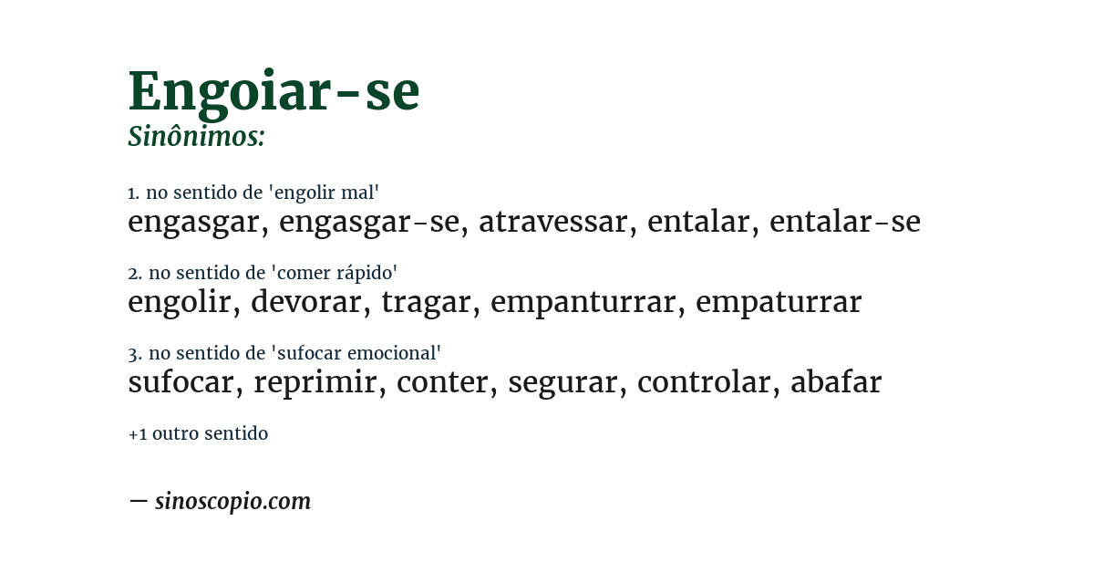 Sinônimo de engoiar-se