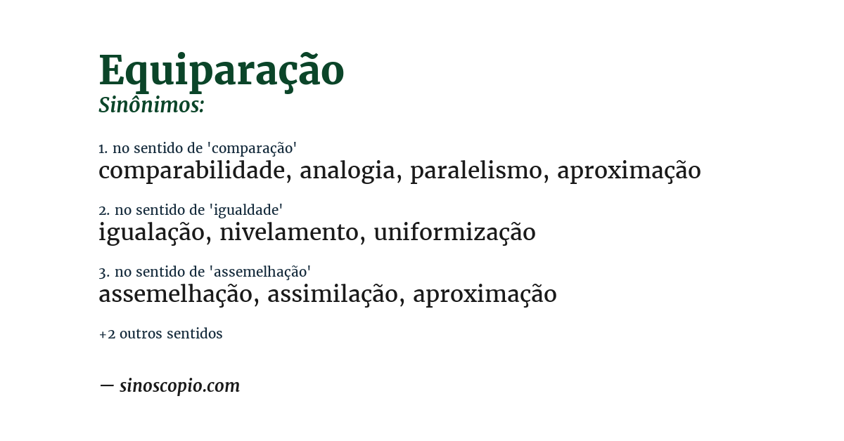 Sinônimo de equiparação