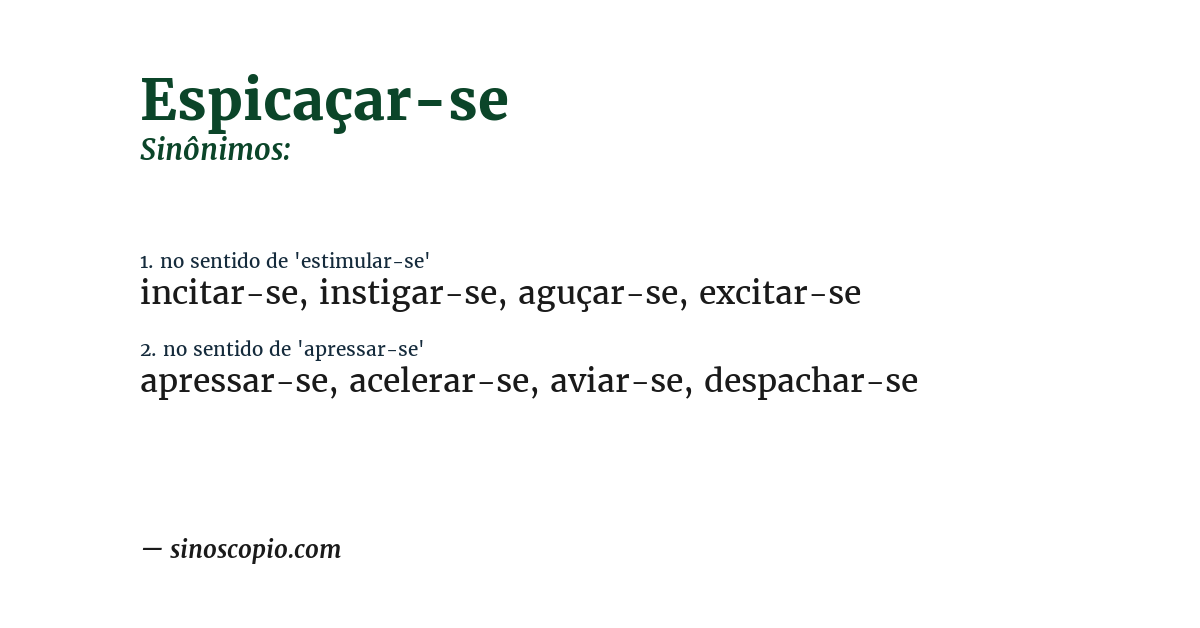Sinônimo de espicaçar-se