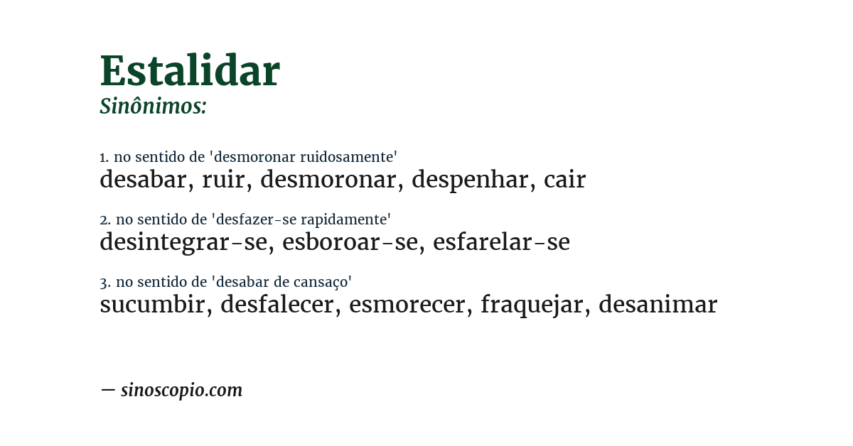 Sinônimo de estalidar