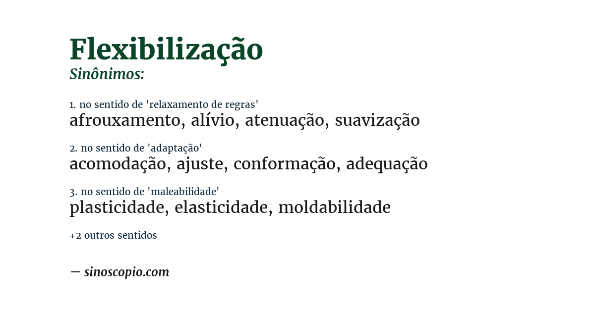 Sinônimo de flexibilização
