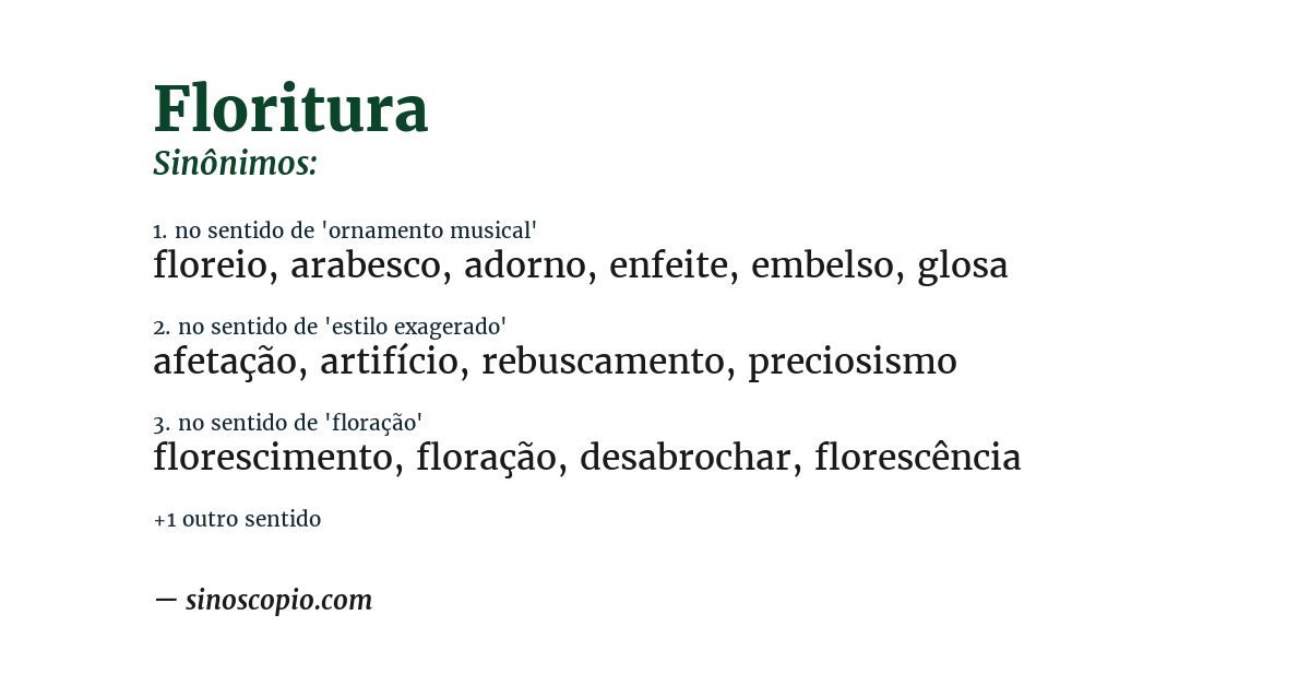 Sinônimo de floritura