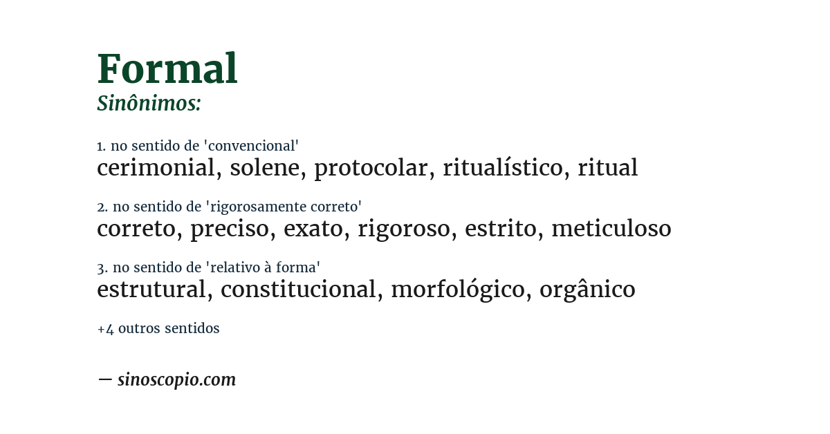 Sinônimo de formal