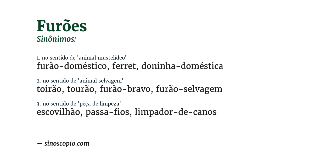 Sinônimo de furões
