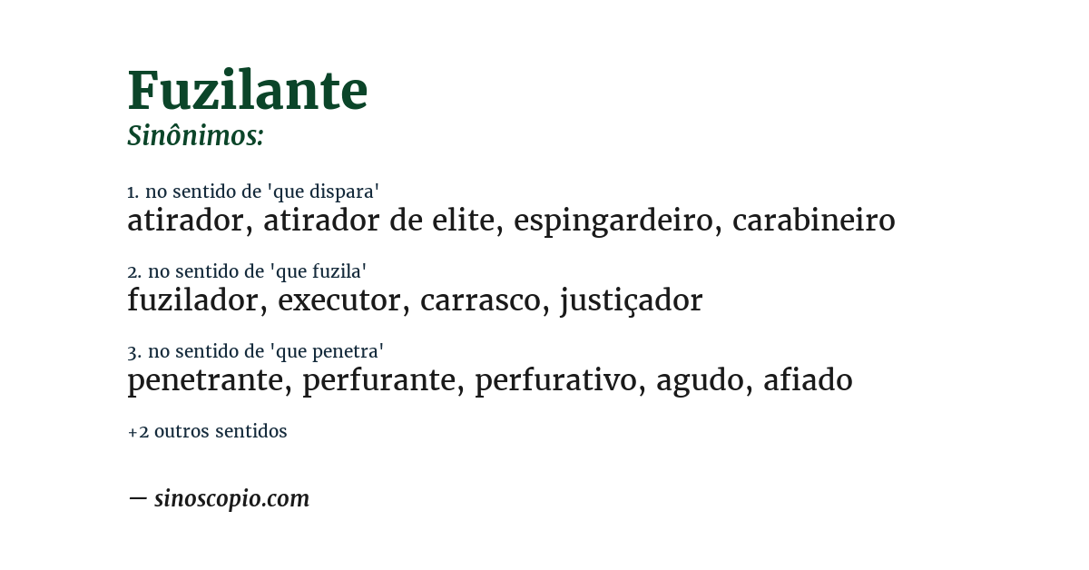 Sinônimo de fuzilante