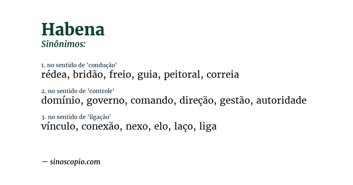 Sinônimo de habena