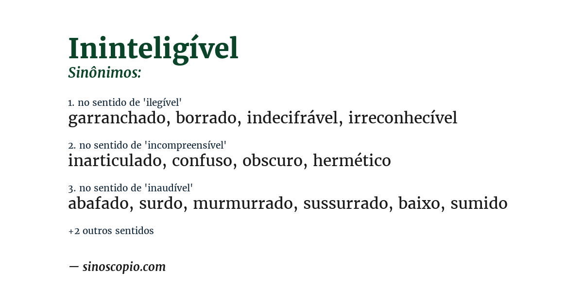 Sinônimo de ininteligível