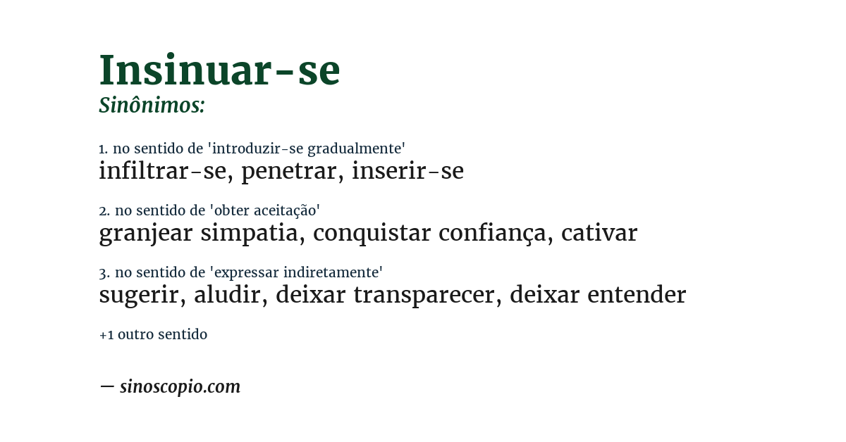 Sinônimo de insinuar-se