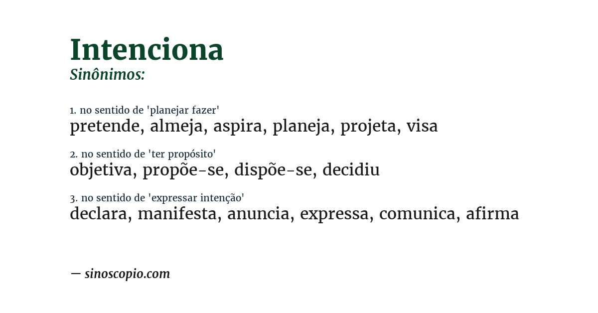 Sinônimo de intenciona