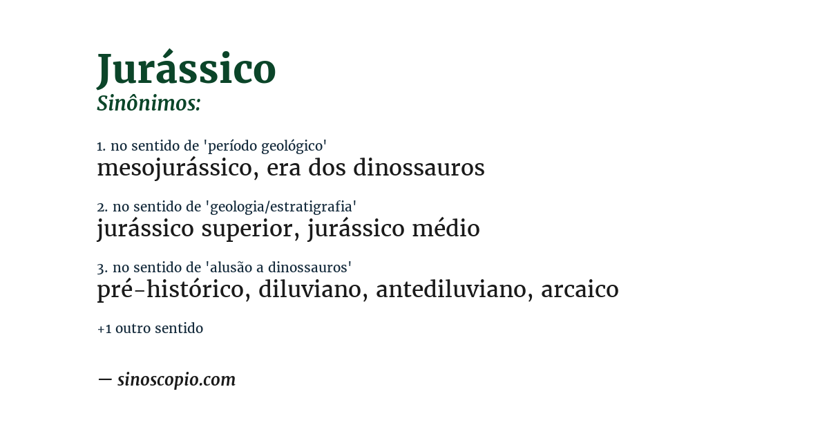 Sinônimo de jurássico