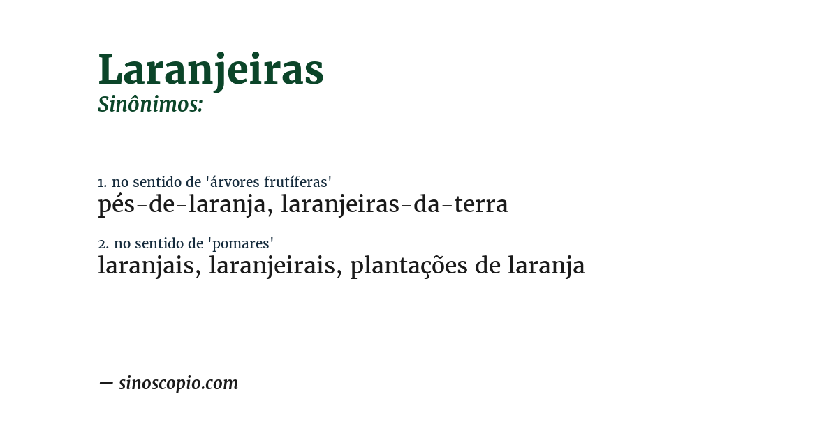 Sinônimo de laranjeiras