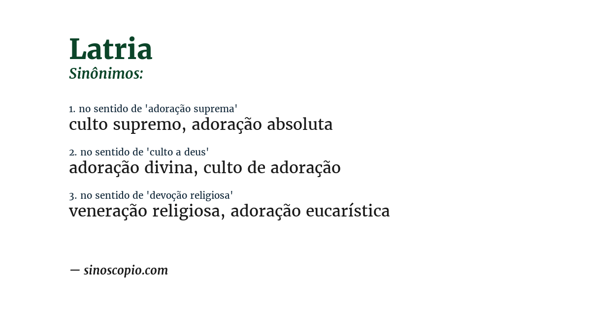 Sinônimo de latria