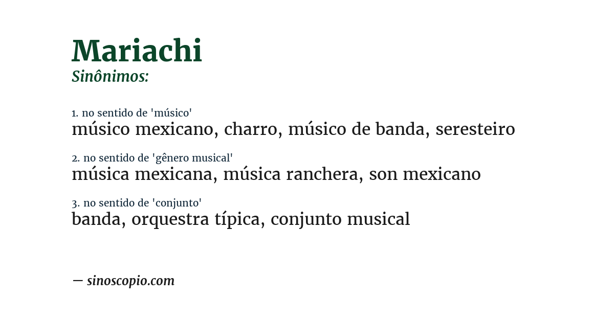Sinônimo de mariachi