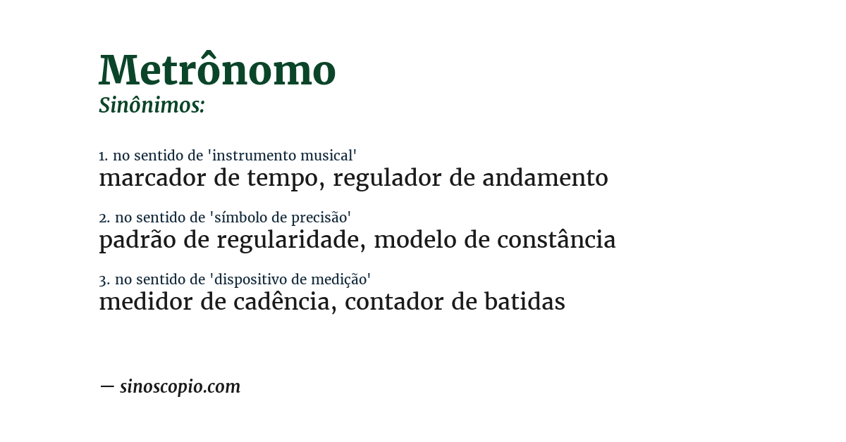 Sinônimo de metrônomo