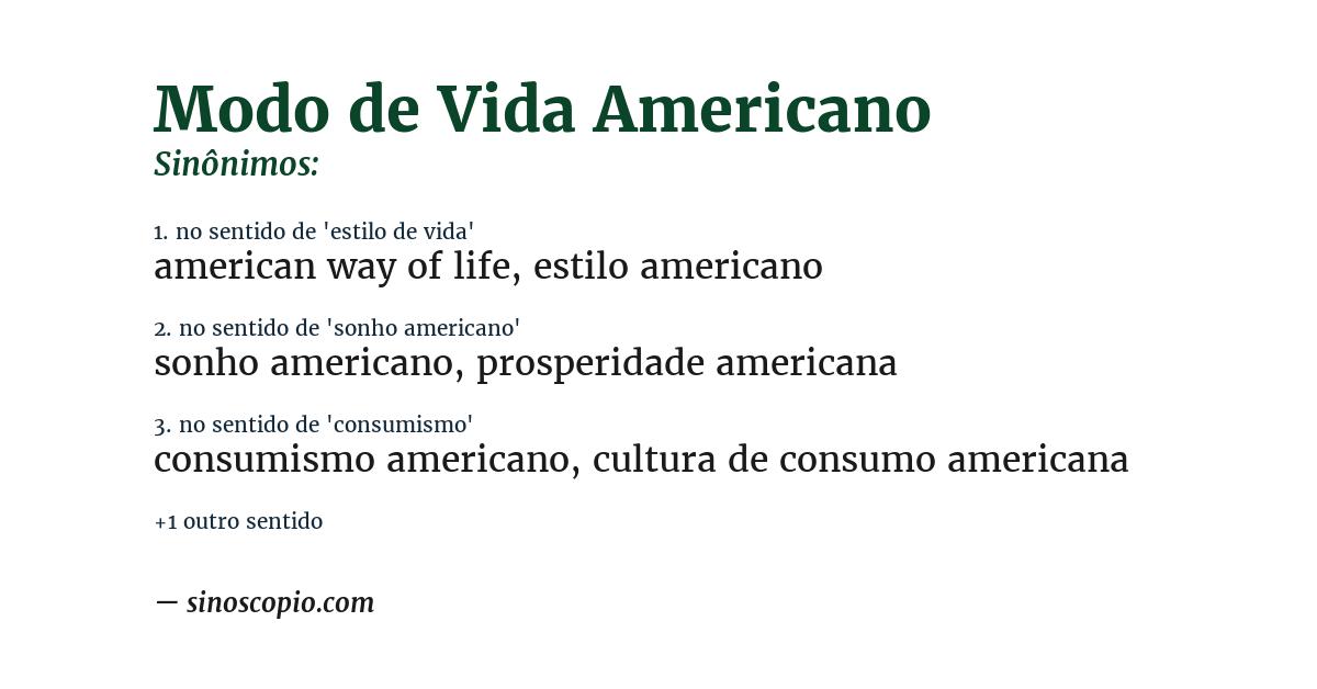 Sinônimo de modo de vida americano
