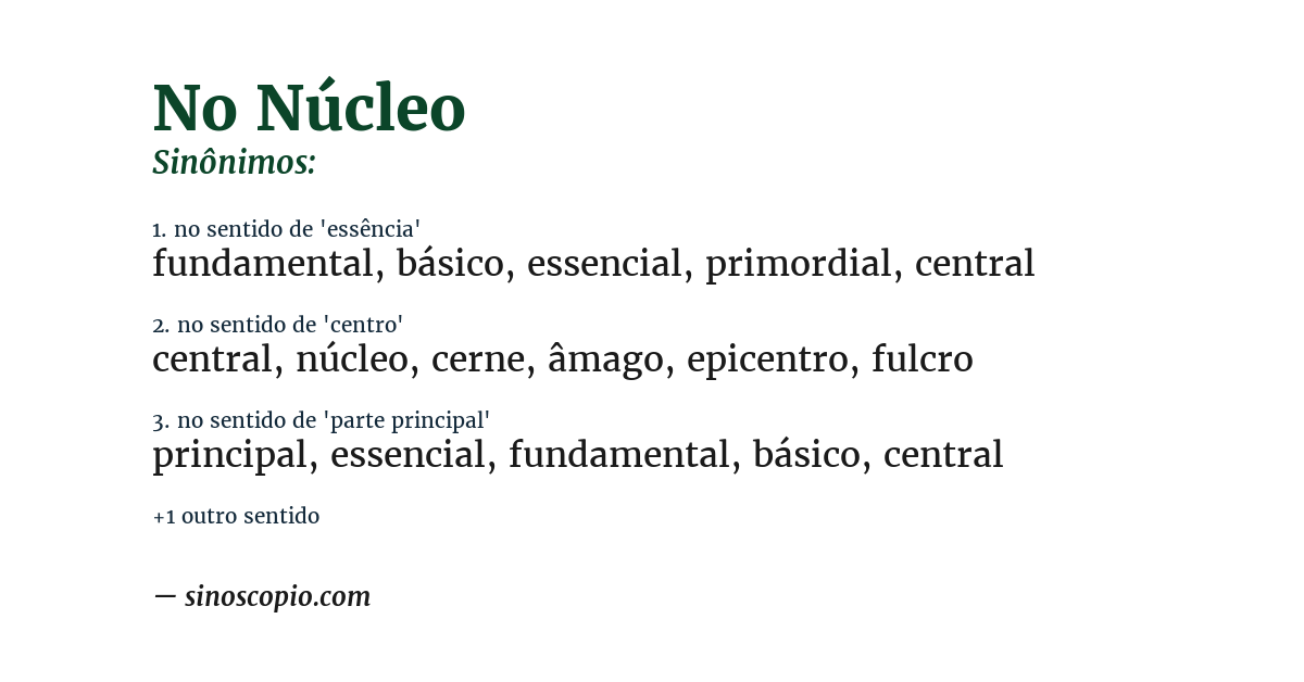 Sinônimo de no núcleo